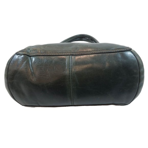 FOSSIL Dark Forest Green Leather Medium Divided Satchel Handbag Shoulder Bad - Picture 8 of 15